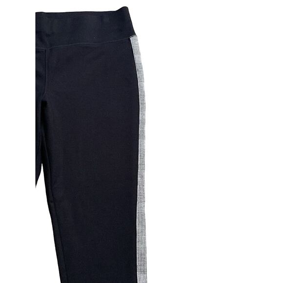 INC Womens Size 16 Black Plaid Side Striped Pull On Skinny Pants 30" Inseam - Picture 5 of 7